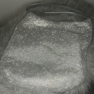 Silver Crystal-Embellished Women’s Shoulder Bag